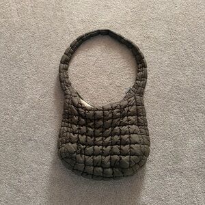 Quilted Olive Green Tote Bag
